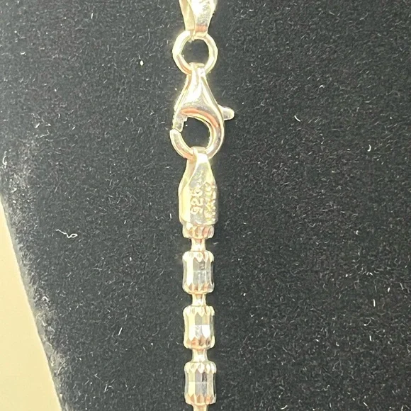 925 Sterling Silver Diamond Cut Ice Barrel Link 24" x 3mm - Picture 3 of 3